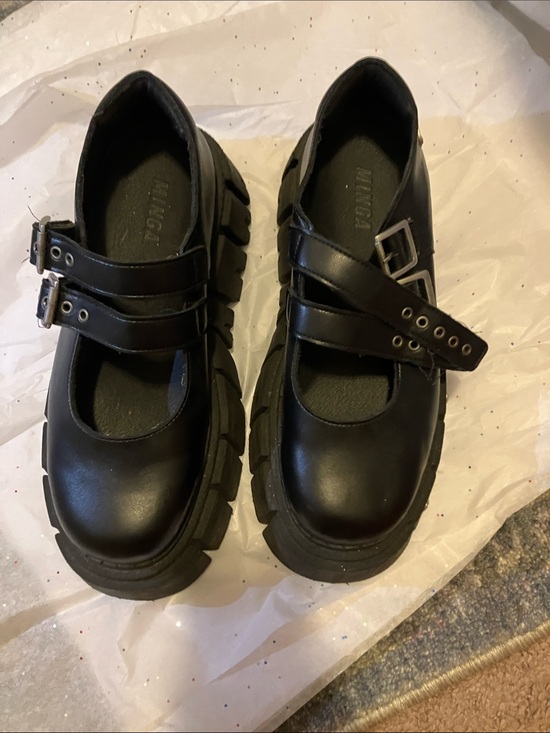 Minga London Lana Mary Jane Black Platform Mary Jane with Double Buckle Straps main image 5